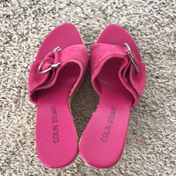 Collins Stuart fuchsia, cork wedges - Picture 7 of 12